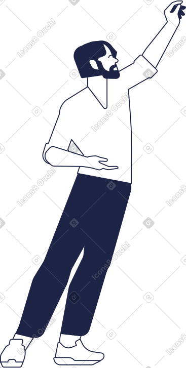 Man with upped hand line PNG, SVG