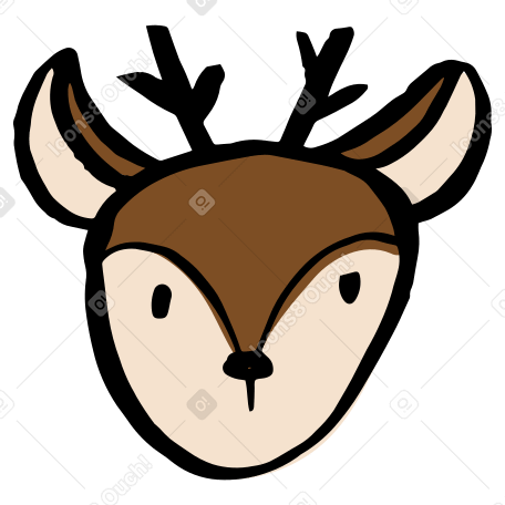 Голова оленя в PNG, SVG