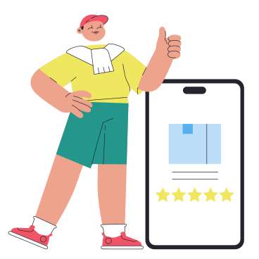 Man giving a five-star rating to product PNG, SVG