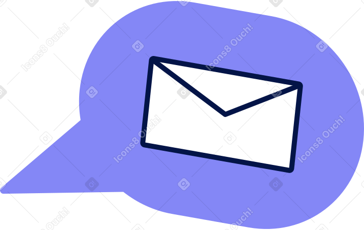 bolha de fala com envelope PNG, SVG