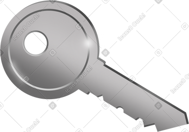 Silver key PNG, SVG