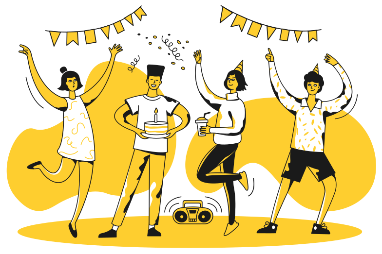 Teen party Clipart illustration in PNG, SVG