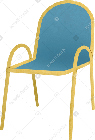 chair with blue seat PNG, SVG