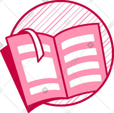 Book with a bookmark in a frame PNG, SVG