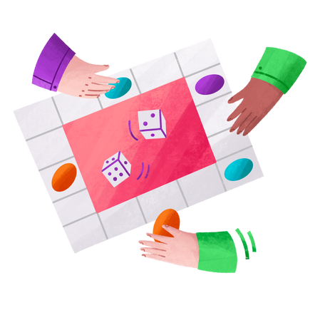 Playing board games with the family Illustration in PNG, SVG