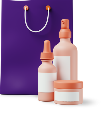 cosmetics and shopping bag PNG, SVG