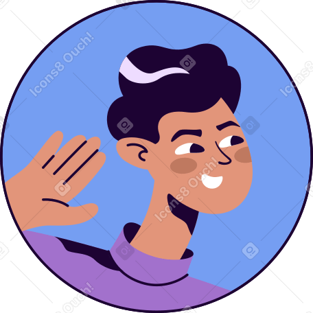 man's face in a circle Illustration in PNG, SVG