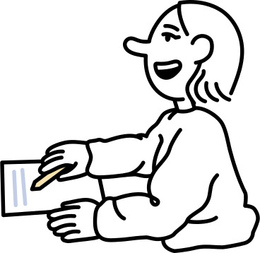 Young woman writing something PNG, SVG