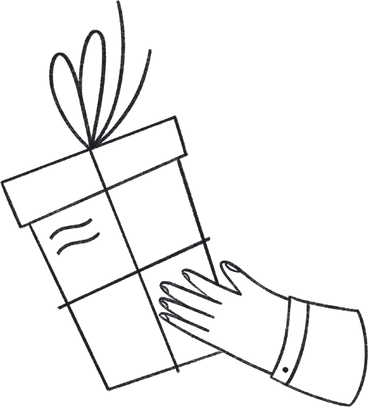Hand holds the gift PNG、SVG
