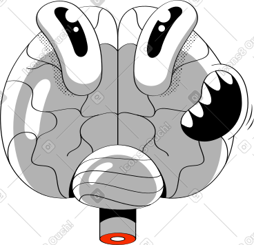 Living brain looks up PNG, SVG