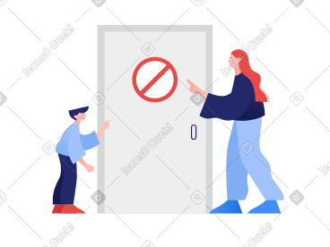 女人禁止男孩进门 PNG, SVG