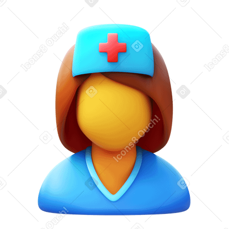 3D nurse Illustration in PNG, SVG