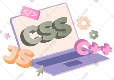 使用 css/c++/js 刻字，带有齿轮和代码符号文本 PNG, SVG