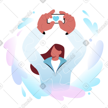 有电话的女人得到喜欢 PNG, SVG