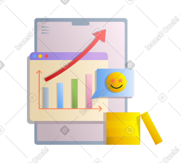 Financial growth on tablet screen PNG, SVG