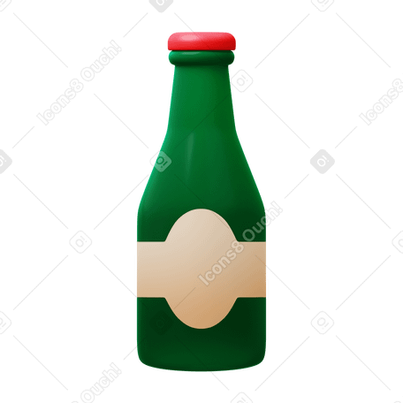 3D beer bottle PNG, SVG