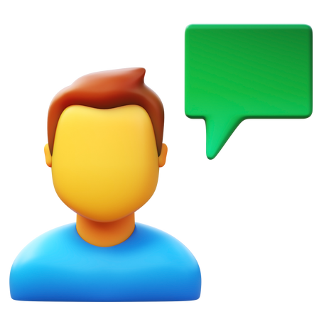 man with chat bubble Illustration in PNG, SVG