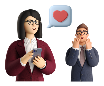 Woman and man in a workplace relationship PNG, SVG