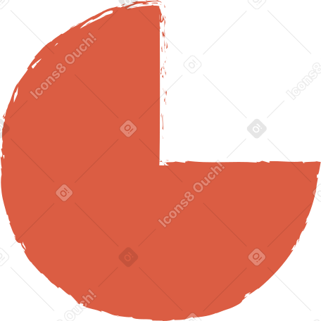 red pie chart Illustration in PNG, SVG