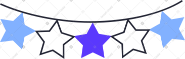 Multicolored star garland PNG, SVG