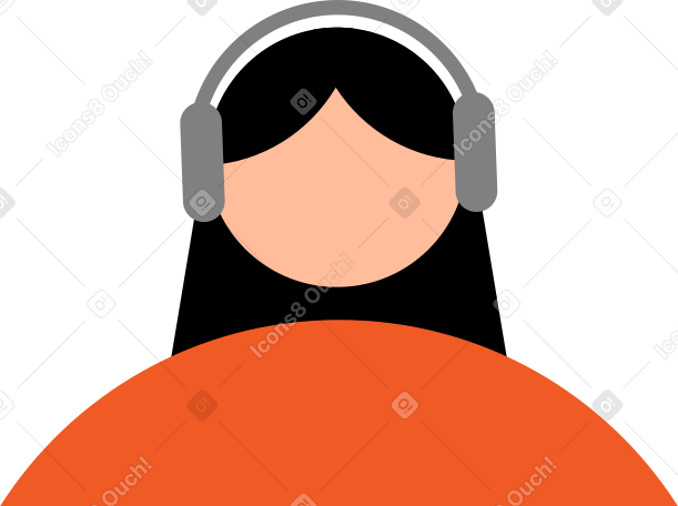 Jeune femme avec des écouteurs PNG, SVG