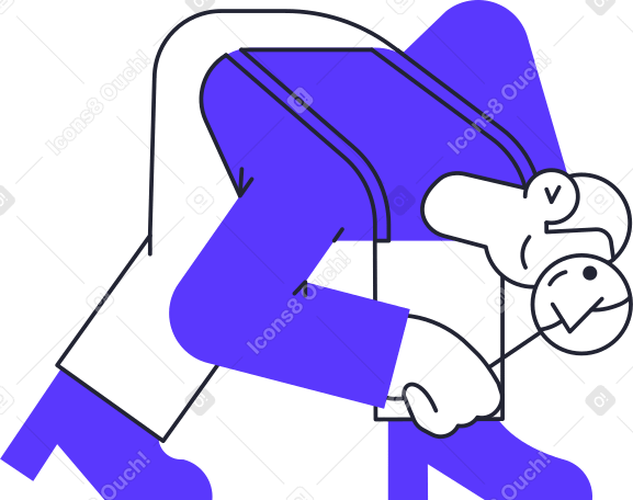 searching man with magnifying glass Illustration in PNG, SVG