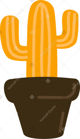 кактус в горшке в PNG, SVG