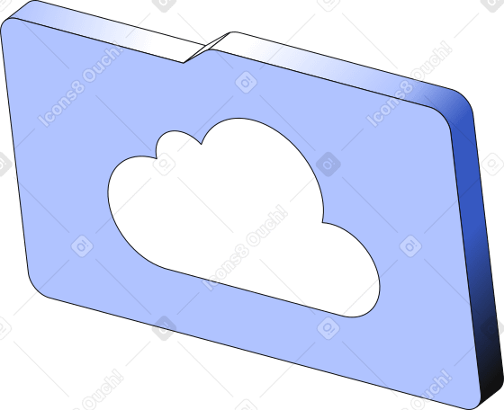 cloud folder front Illustration in PNG, SVG