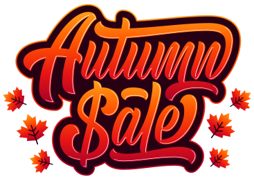 lettering autumn sale with leaves and shadow text PNG, SVG