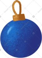 Christmas tree toy in the shape of a blue ball PNG, SVG