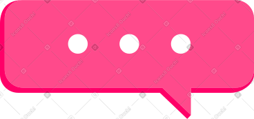 Pink speech bubble with three dots PNG, SVG