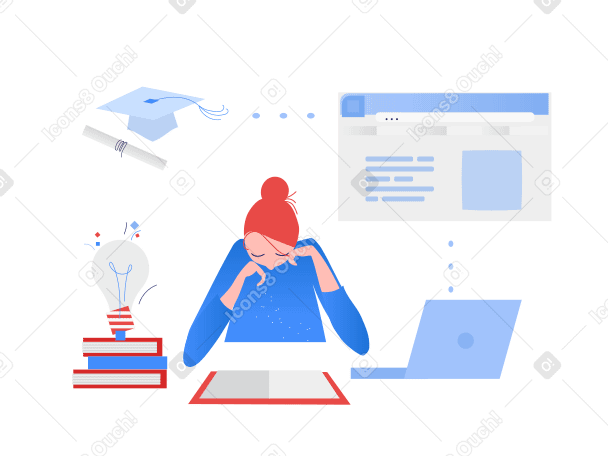 Distance learning  Illustration in PNG, SVG