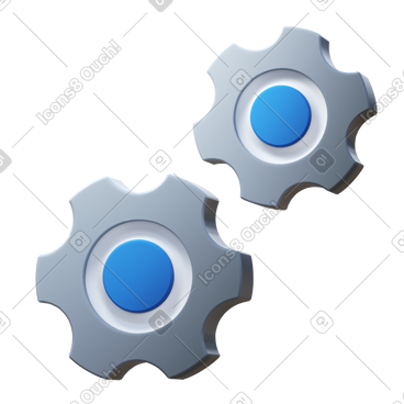 Two gears PNG, SVG