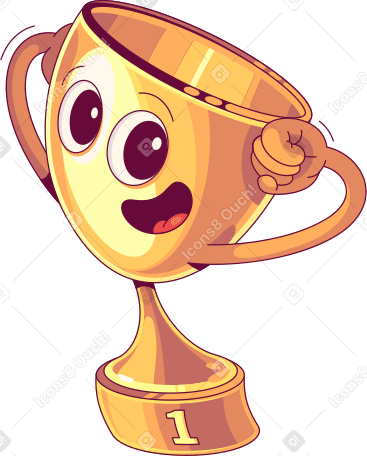 gold champion cup PNG, SVG