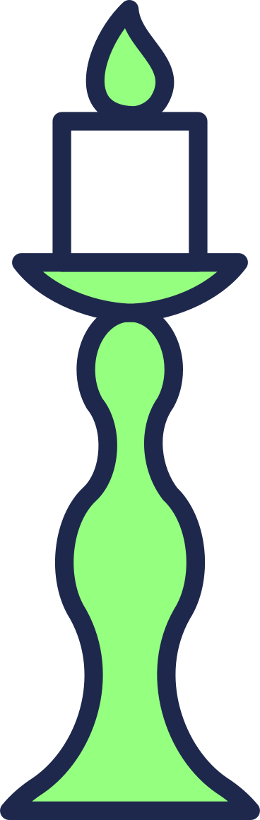 candle in a candlestick PNG, SVG
