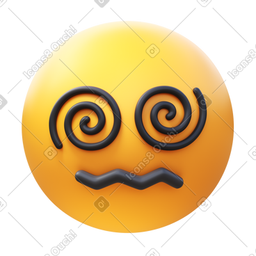 带有螺旋眼睛的脸 emoji PNG, SVG