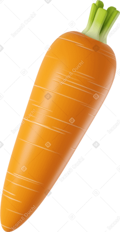 3D carrot Illustration in PNG, SVG