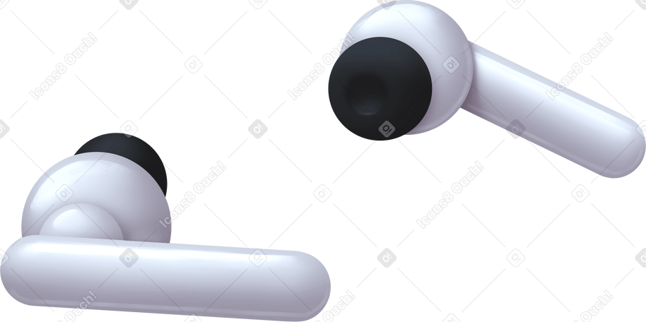 white earbuds PNG, SVG