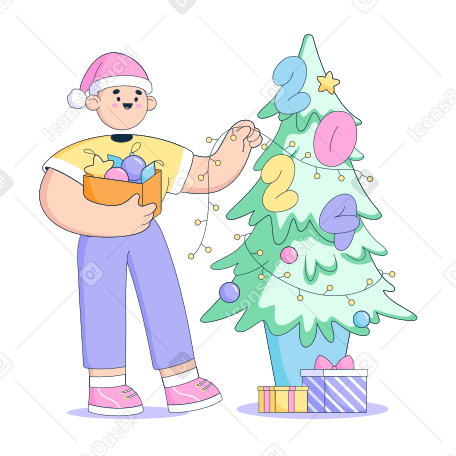 Christmas tree decoration with numbers 2024 PNG, SVG