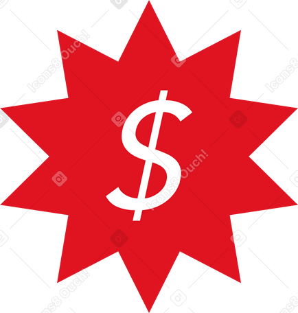 red star with dollar PNG、SVG