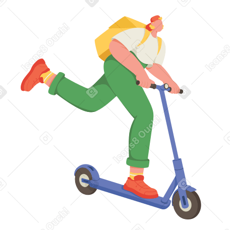 Delivery man on a scooter PNG, SVG