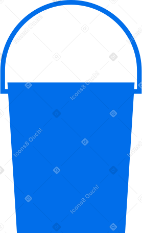 blue bucket of paint Illustration in PNG, SVG