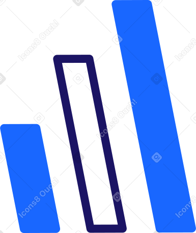 blue bar chart PNG, SVG