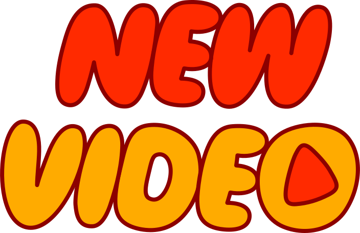 new video puffy lettering with button Illustration in PNG, SVG