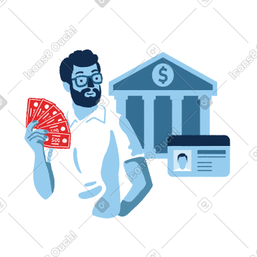 Taking money from the bank PNG, SVG