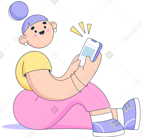 Girl with smartphone Illustration in PNG, SVG