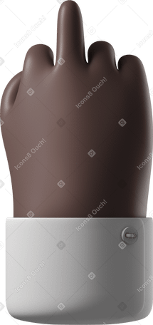 3D Black skin hand in white shirt showing middle finger Illustration in PNG, SVG
