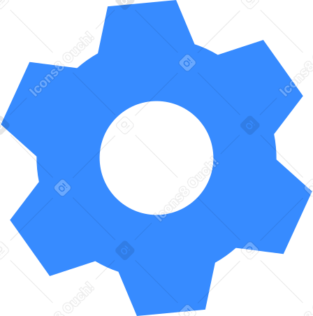 蓝色齿轮 PNG, SVG