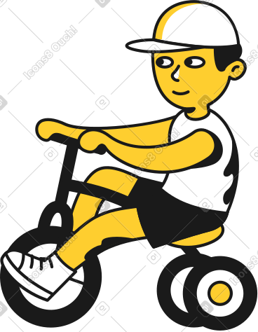 Kid on bike PNG, SVG