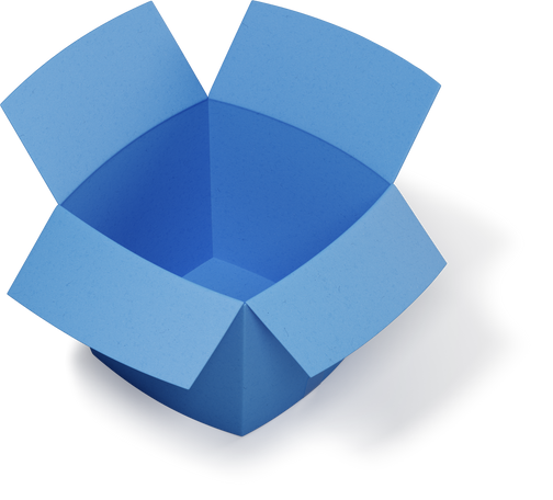 Top view of blue opened box Illustration in PNG, SVG